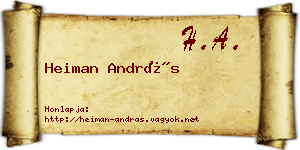 Heiman András névjegykártya