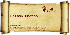 Heiman András névjegykártya