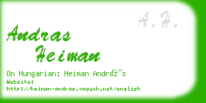 andras heiman business card